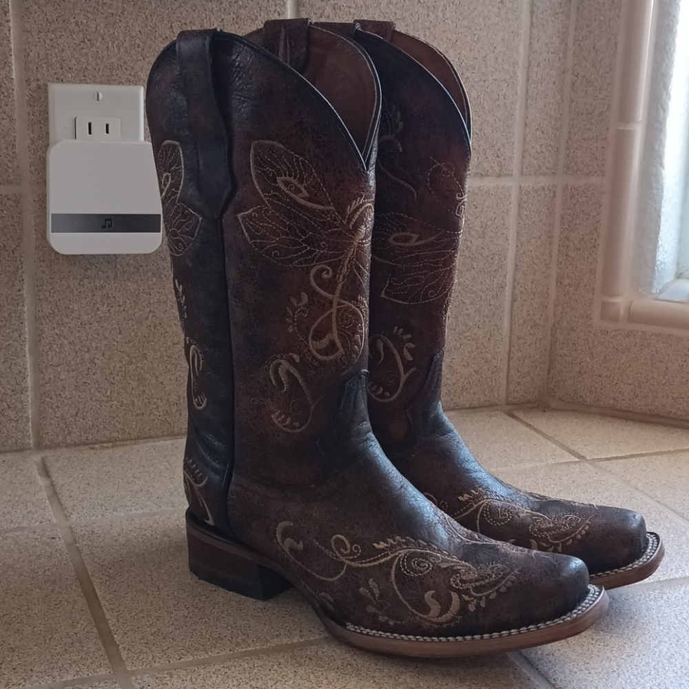 Circle G Dragonfly cowboy cowgirl boots